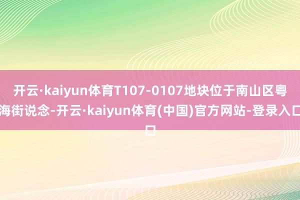 开云·kaiyun体育T107-0107地块位于南山区粤海街说念-开云·kaiyun体育(中国)官方网站-登录入口