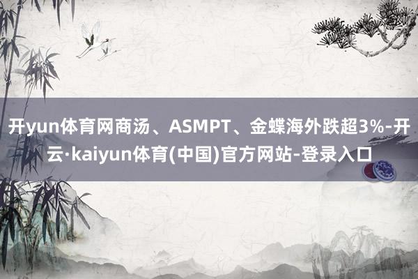 开yun体育网商汤、ASMPT、金蝶海外跌超3%-开云·kaiyun体育(中国)官方网站-登录入口
