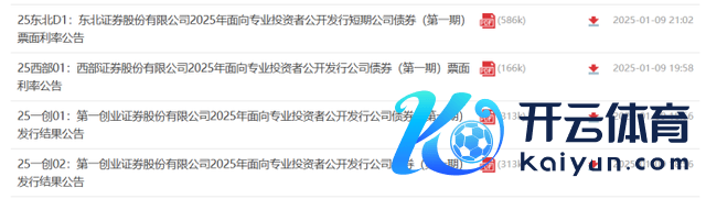 图为深交所券商公募债刊行说明情况，采集在1月9日晚间表露
