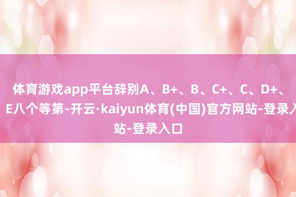 体育游戏app平台辞别A、B+、B、C+、C、D+、D、E八个等第-开云·kaiyun体育(中国)官方网站-登录入口