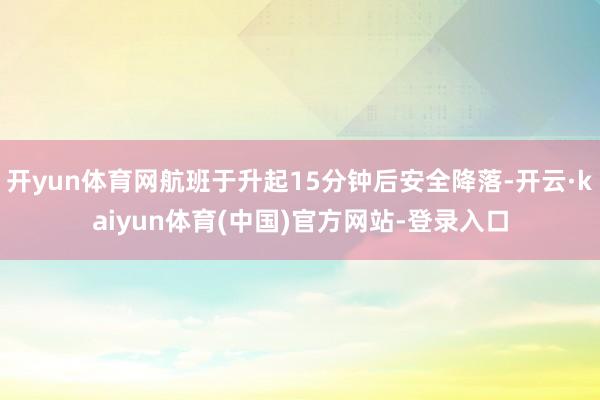 开yun体育网航班于升起15分钟后安全降落-开云·kaiyun体育(中国)官方网站-登录入口