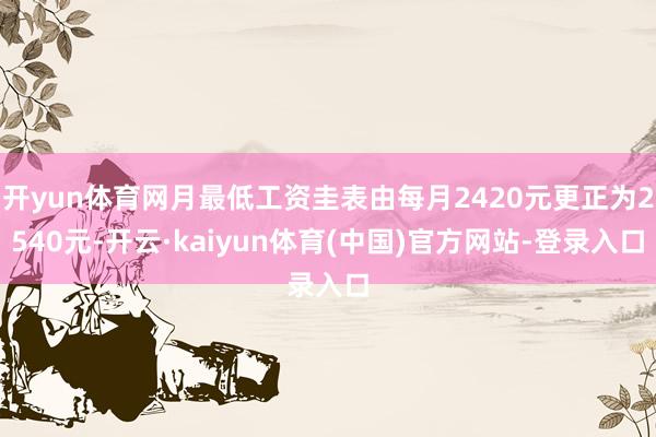 开yun体育网月最低工资圭表由每月2420元更正为2540元-开云·kaiyun体育(中国)官方网站-登录入口