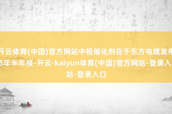 开云体育(中国)官方网站中枢催化剂在于东方电缆发布25年半年报-开云·kaiyun体育(中国)官方网站-登录入口