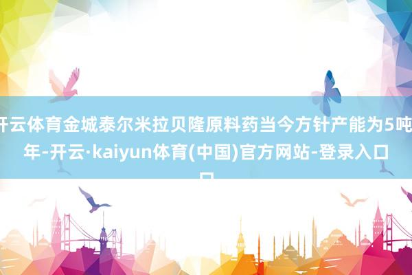开云体育金城泰尔米拉贝隆原料药当今方针产能为5吨/年-开云·kaiyun体育(中国)官方网站-登录入口